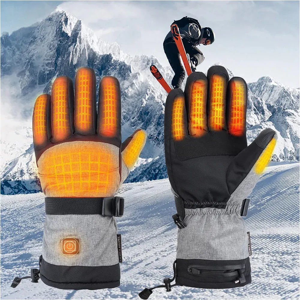 Gloves Winter Thermal Heated Gloves Battery Powered Motorcycle Heating Gloves Waterproof Touch Screen Hand Warmer for Cycling Skiing