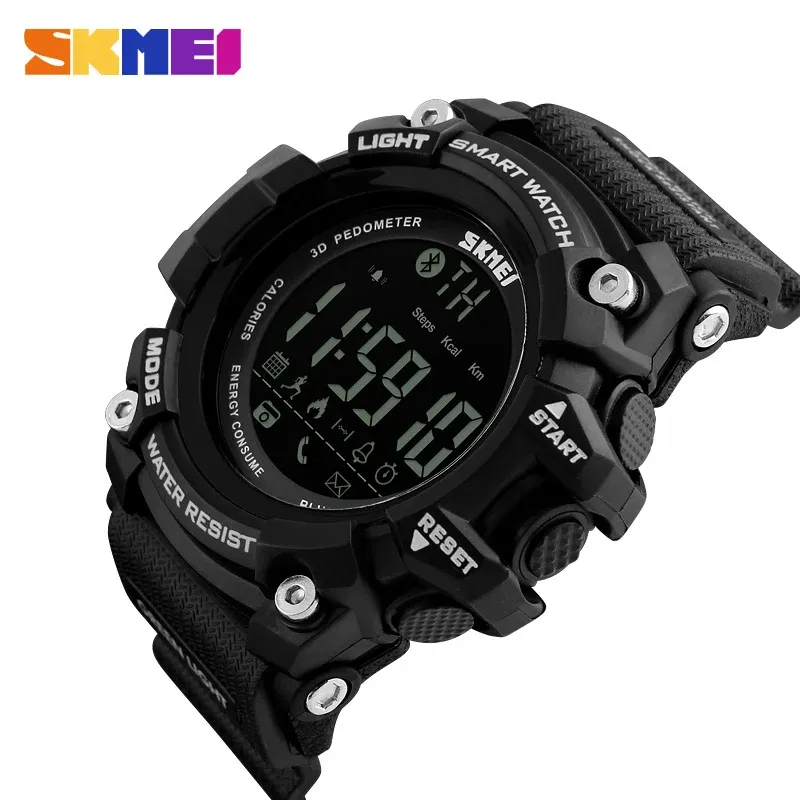 Контроль Skmei Top Brand Outdoor Sport Smart Watch Menfunction Fitness Watches 5BAR водонепроницаемые цифровые часы Reloj Hombre 1227/1384