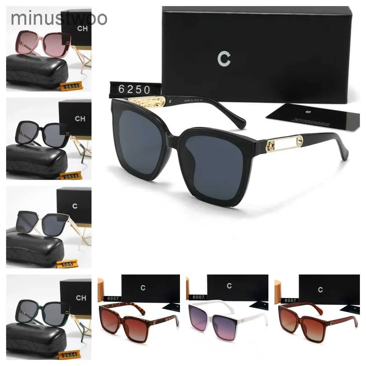 Mode CH Sonnenbrille Designer Sonnenbrille für Frauen Männer Ovale Sonnenbrille Klassische Buchstabe Design Debütantstil Stylish Glass Square Eye Außenrahmen UV 400