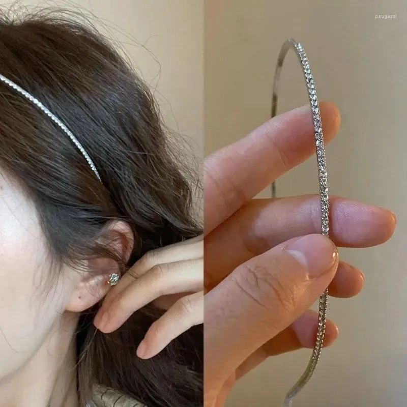 Haarspeldjes Klassieke Zirkoon Dunne Hoepel Hoofdtooi Voor Vrouwen Meisjes Mode Luxe Korea Elegante Hoofdband Feestaccessoires