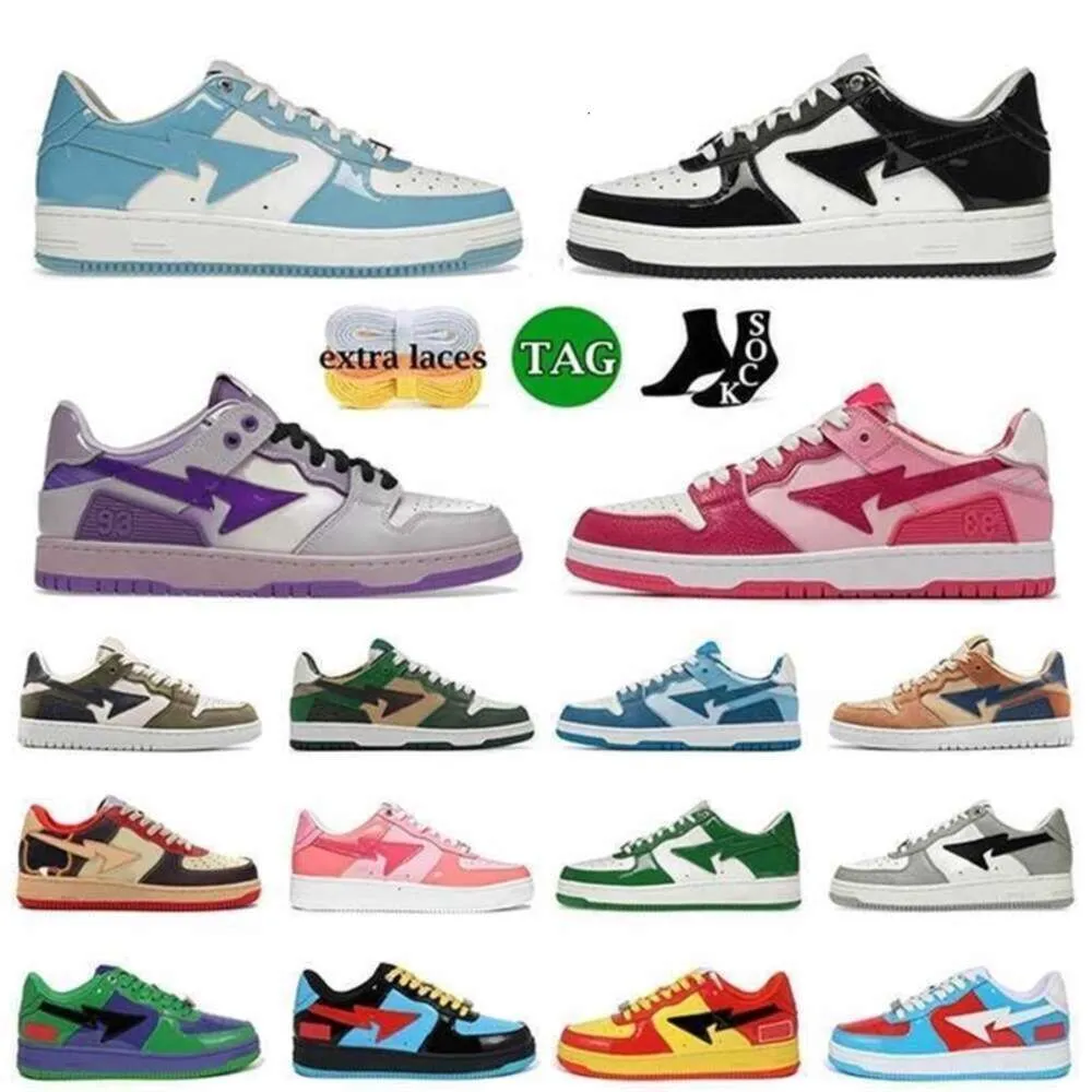 2023 Running Casual Shoes Platform SK8 STA PATENT LEATHER GRÖN JJJJOUND SVART VIT PLATE FORME FÖR MÄN Kvinnränare Jogga EU