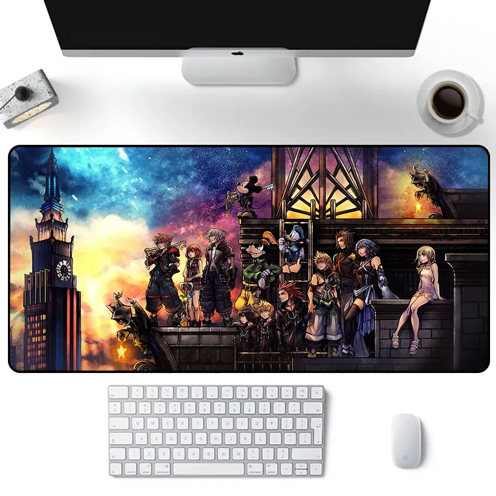 Kuddar Kingdom Hearts Mouse Pad Large Gaming Mousepad Gamer Computer Office Mouse Mat XXL Carpet Keyboard Mat Desk Pad Laptop Mausepad