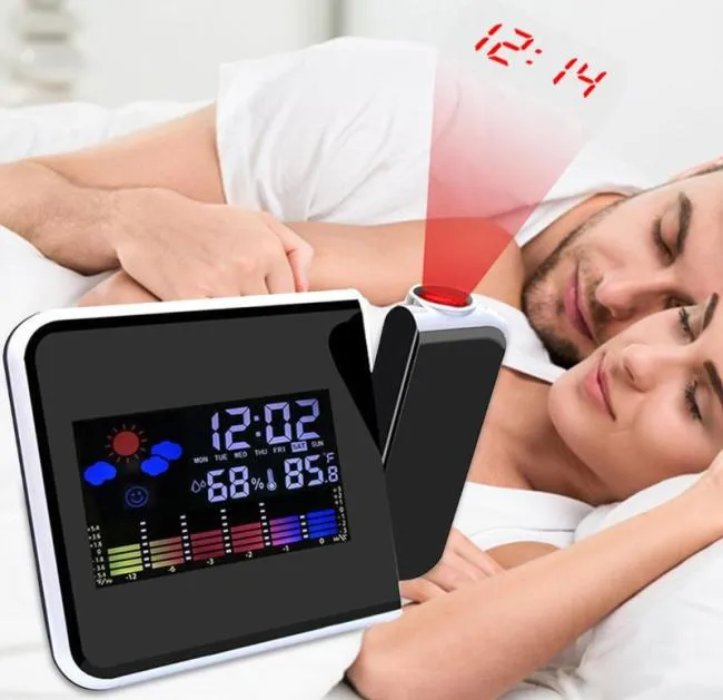 Andra klocktillbehör Digital Projection Alarm Clock Snooze With Weather Station Date Display LED6911492