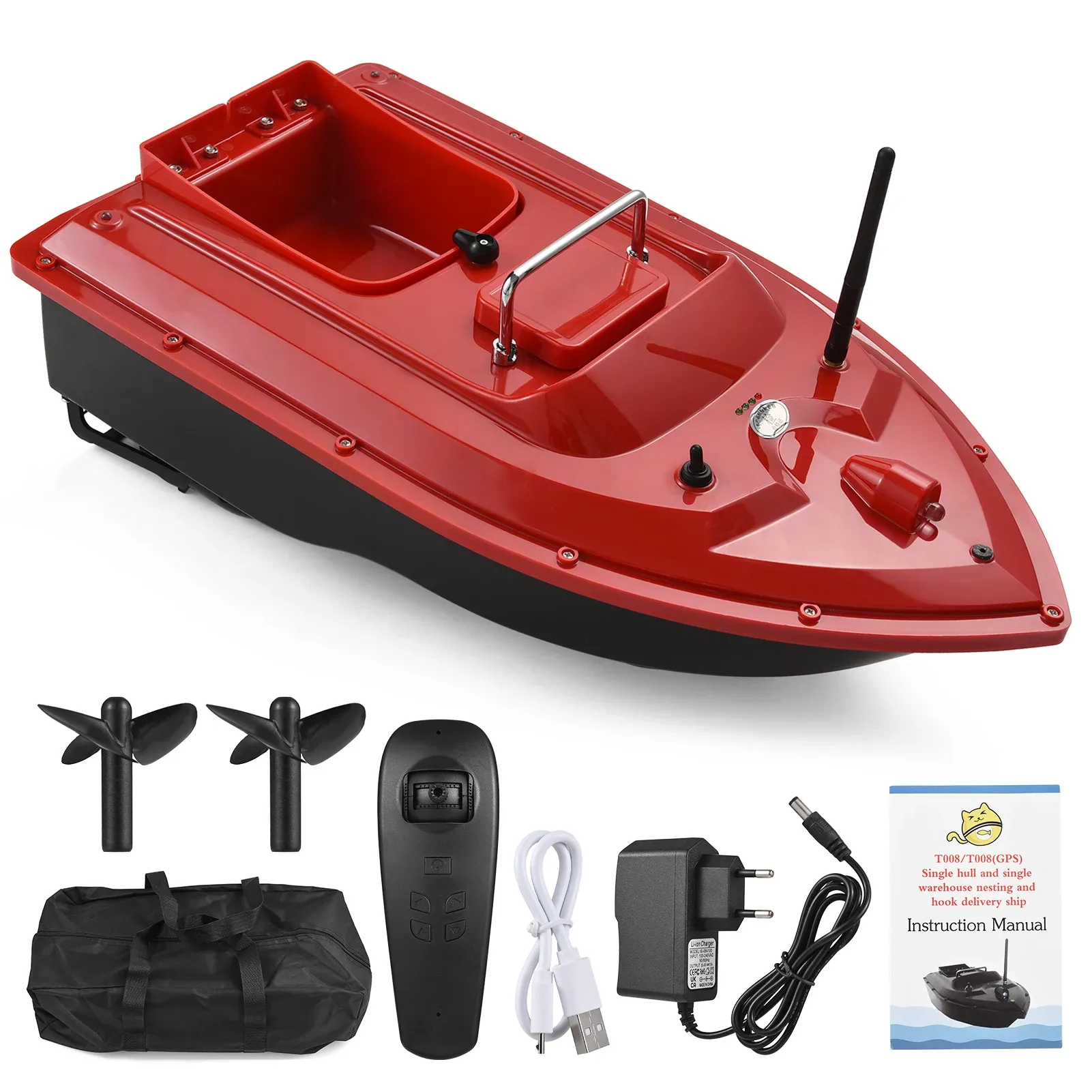 Strumenti RC Bait Boat 500M Telecomando senza fili Esca da pesca Barca da pesca Alimentatore Nave Attrezzatura da pesca 1.5KG di carico