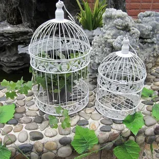 Nests Fashion iron wrought iron birdcage white small bird cage decoration hanging bird cage