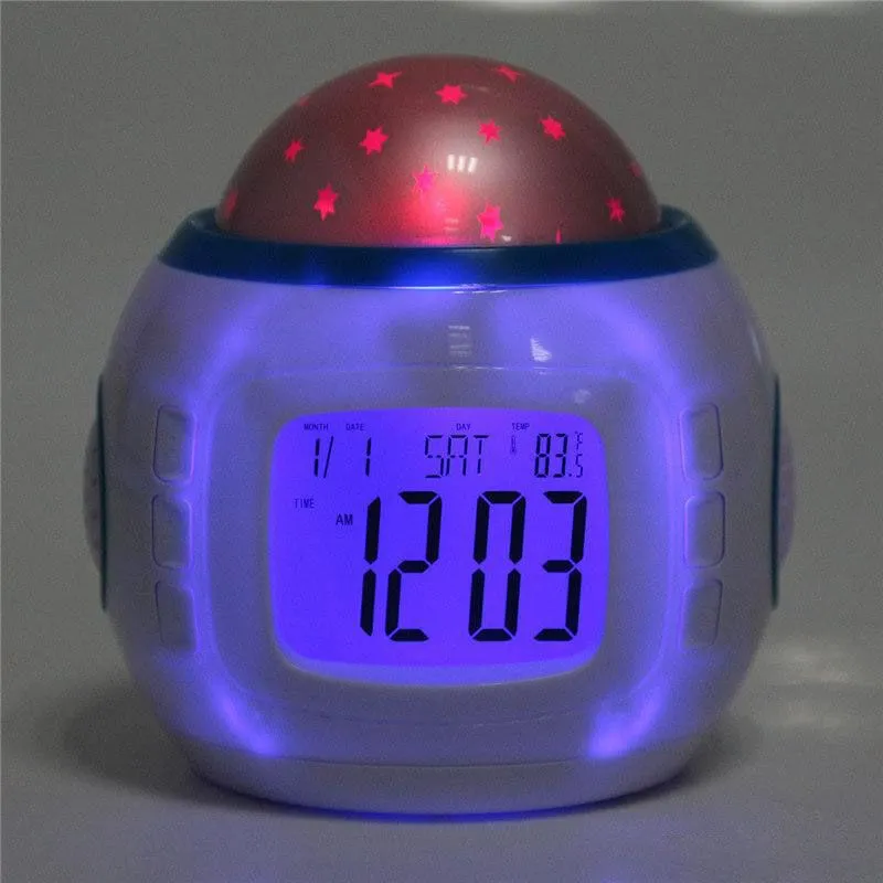 Music Starry Star Sky Digital Led Projection Projector Alarm Clock Calendar Thermometer horloge reloj despertador