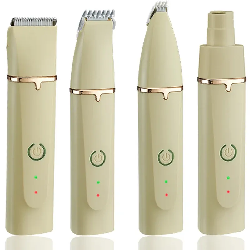 トリマー4 in 1電動ヘアトリマーグルーミングペット用クリッパートリマーネイルグラインダープロフェッショナルカッターマシンカットツール犬用