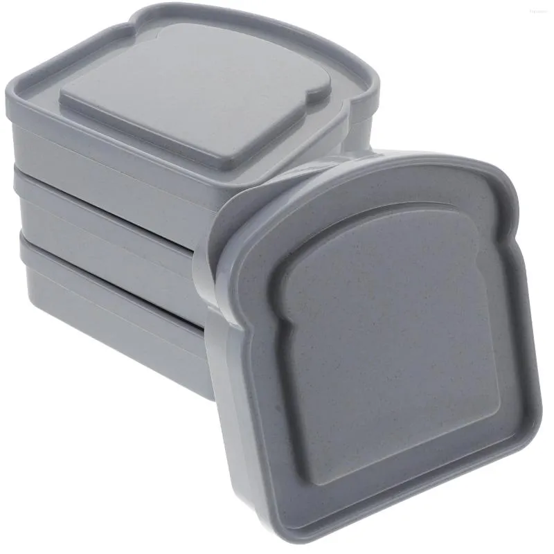 Bouteilles de stockage 4 PCS Sandwich Box Micro-ondes Conteneurs avec couvercles pour enfants Boîtes Boulangerie Hamburger Buns Aliments pour tout-petits en plein air