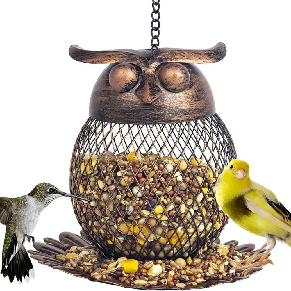 Mangeoire à oiseaux en plein air, outil d'alimentation automatique en métal, mangeoire à oiseaux suspendue, alimentation à écrous, support distributeur à trous multiples, récipient de nourriture