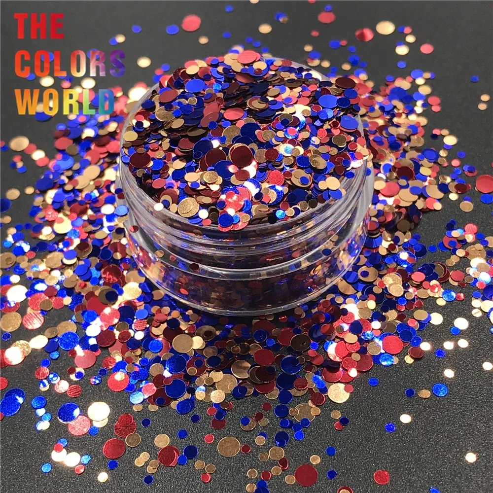 Glitter TCT264 Lustre métallique rond en forme de point pour ongles, décoration pour Nail Art, paillettes pour le corps, tatouage, maquillage, peinture pour le visage, Festival, bricolage