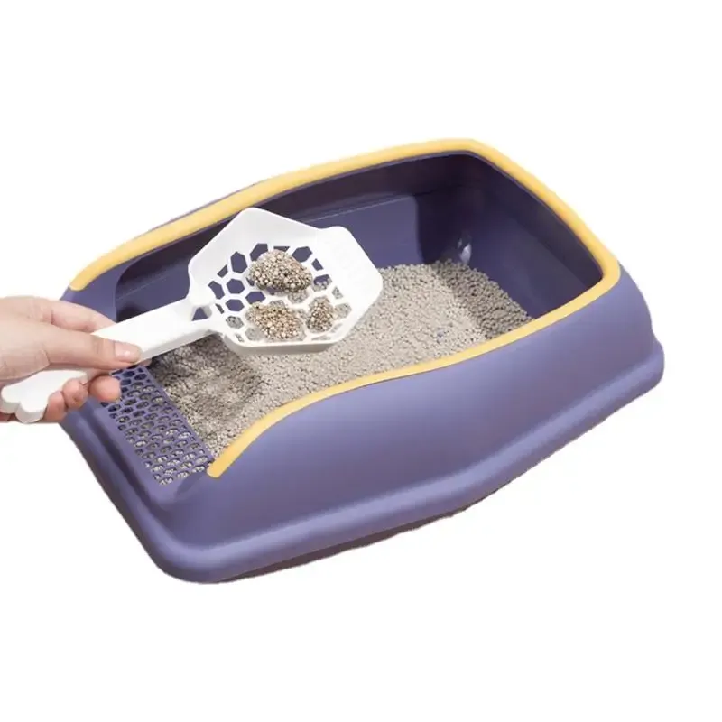 Caixa de areia para gatos, semi-fechada, com laterais altas, segura e com odor, bandeja removível para viagem, fácil de limpar