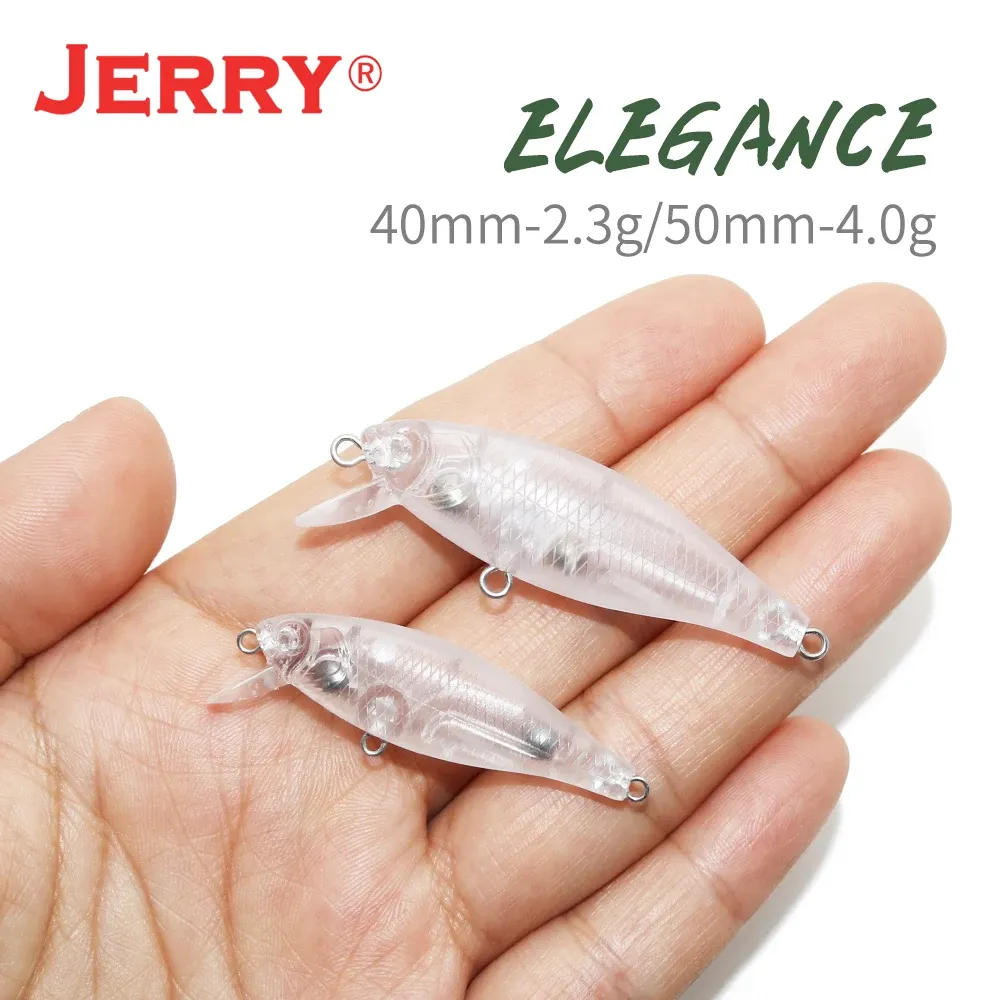 Lures Jerry Elegance 4cm 5cm omålade ämnen sjunker crang bete minnow wobbler jerkbaits fiske lure set