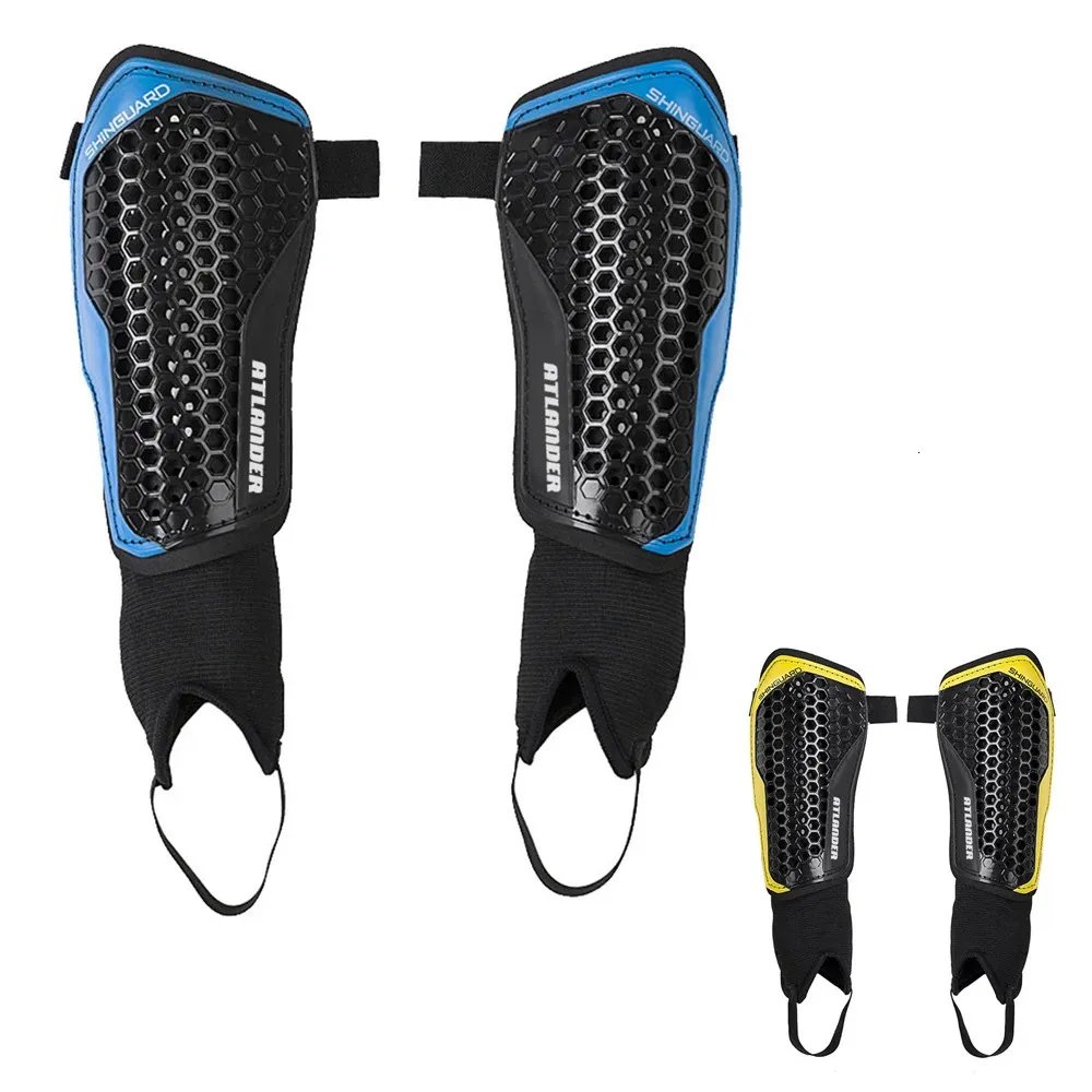 Futbol Shin Guard Çift Katmanlı Futbol Eğitimi Bacak Koruyucu Pedler Kalınlama Spor Taytları Ayak Bileği ile Destek Koruma 240226