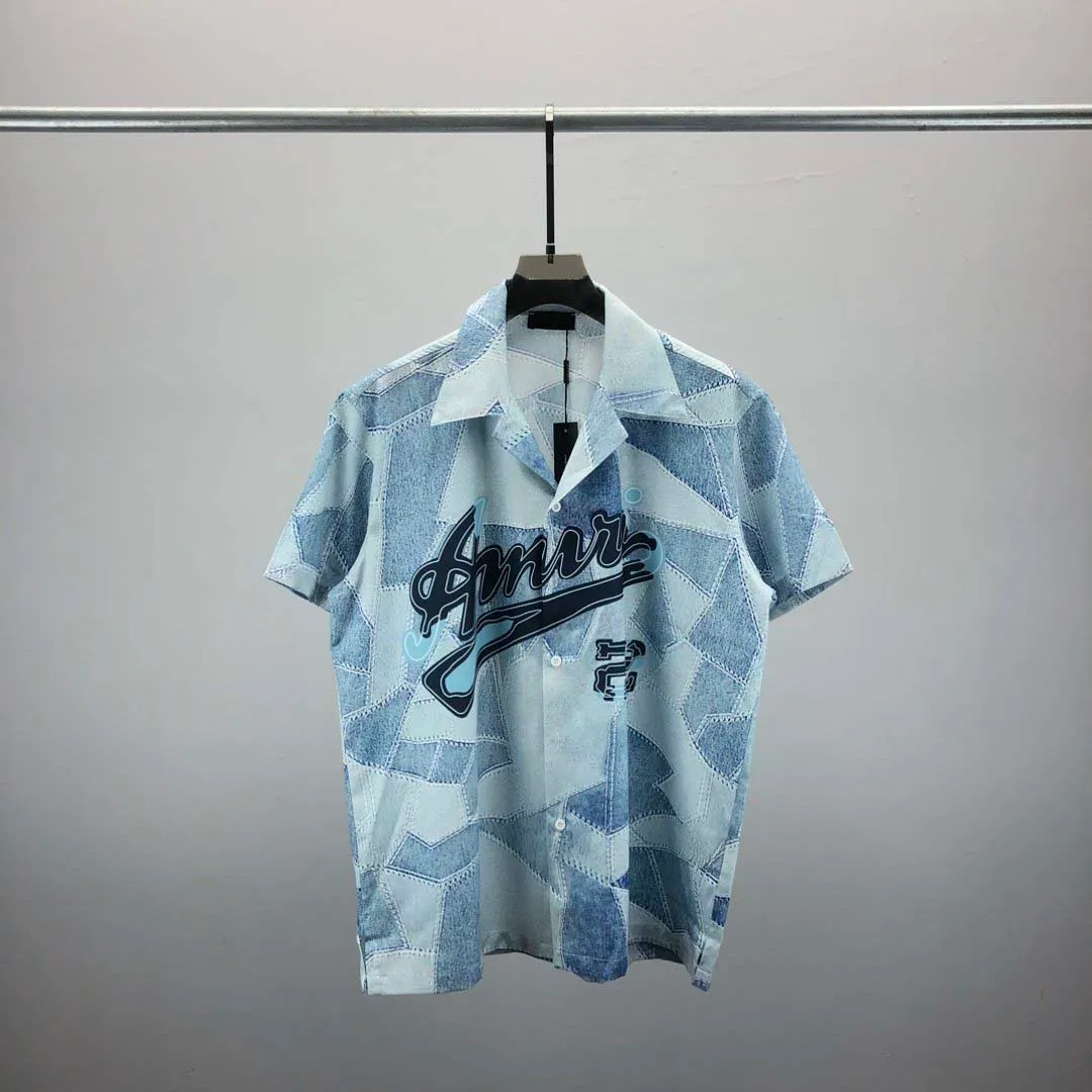 2024 Designer Fashion Hawaiiaans Brief Verweven Strandshirt voor Mannen Designer Zijden Bowlingshirt Casual Heren Zomer Korte Mouw Maat M-3XL #016