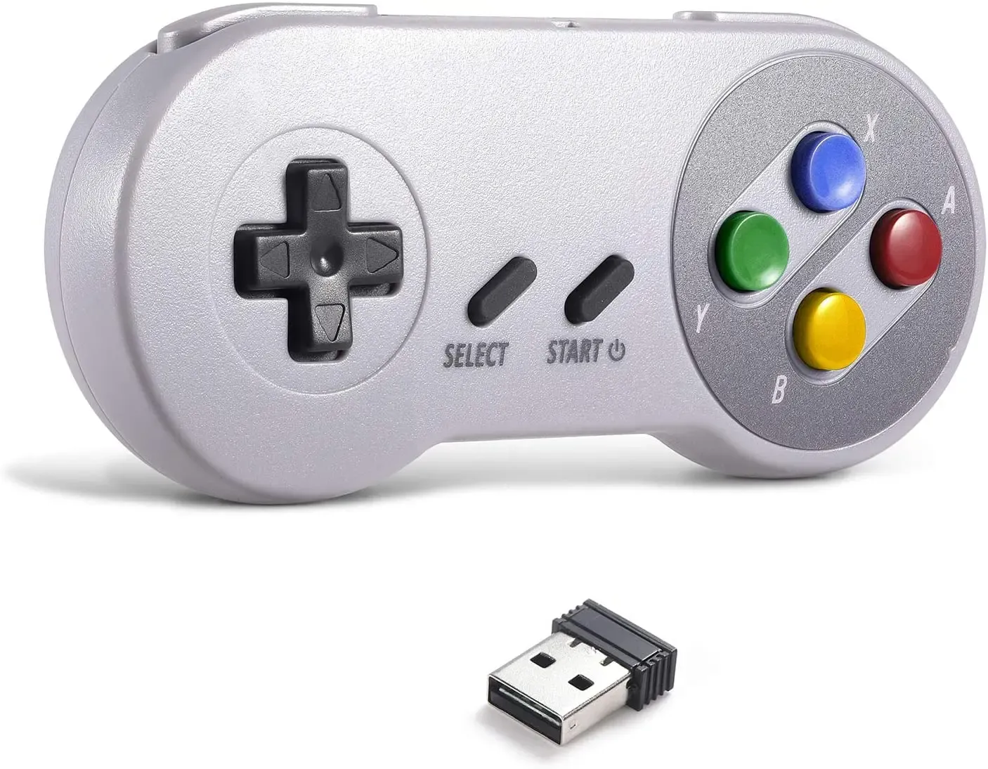 Gamepads 2.4 GHz Wireless USB SNES Controller for Super Classic Games,Compatible for Windows PC MAC Linux Genesis Raspberry Pi Emulator