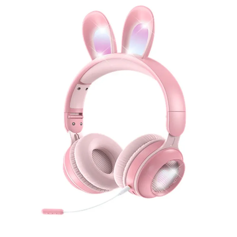 Casque/casque oreille de lapin Bluetooth casque sans fil avec microphone bandeau Gamer casque accessoires de jeu pour Pc Android IOS