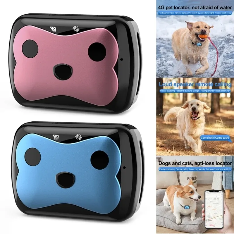 Rastreadores Pet Locator Intelligence Rastreador à prova d'água Longtime Standby Dog Cat GPS Location Tracker