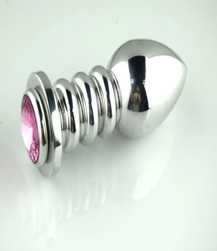 Métal Anal Toy Bouchons en acier Buttplugs le plus récent Plug Anal de haute qualité Insert en argent en acier inoxydable plaqué métal Jeweled Sexy Stopper7080518