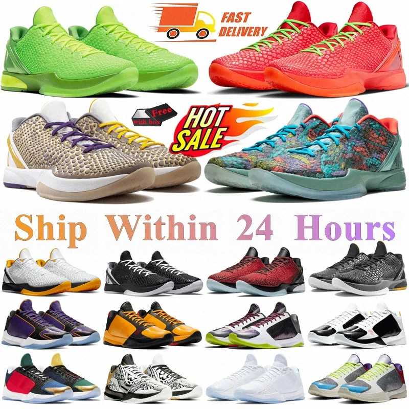 6 protros basketball shoes men VI 6s protro Halo Reverse Grinch Mambacita Del Sol Challenge Red Pink manba Legendary 24 kobee Chaos mens trainers sports sneakers 40-47