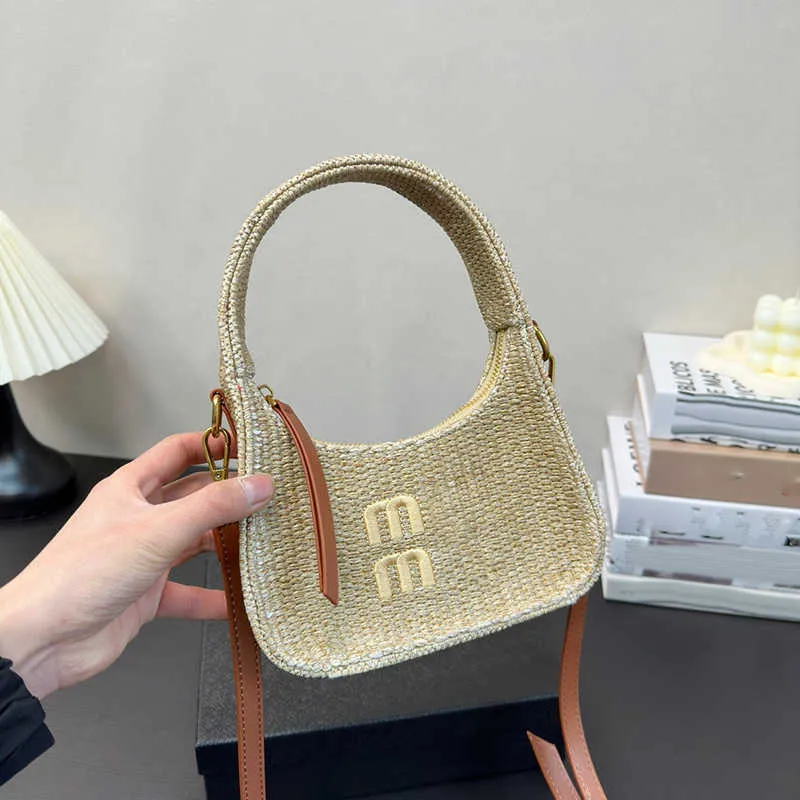 Raffia Straw Crescent Moon Bag Summer Cute Mini Beach Bags Women Handle Tote Trendy Shoulder Bags Cross Body Purse 240229 From 39 94 DHgate