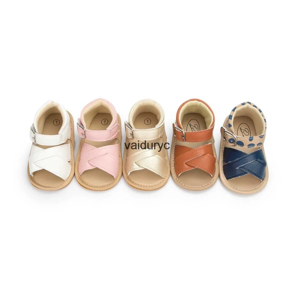 First Walkers Baby Girl Sandals Shoes Flats Läder gummi enda antislip Walker Nyfödda småbarn Crib SummerH2422916