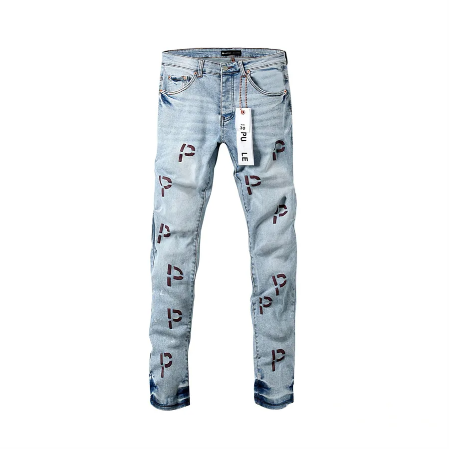 Heren Designer Jeans Classic Minimalistische mode Rechte been broek Losse casual brief bedrukte broek