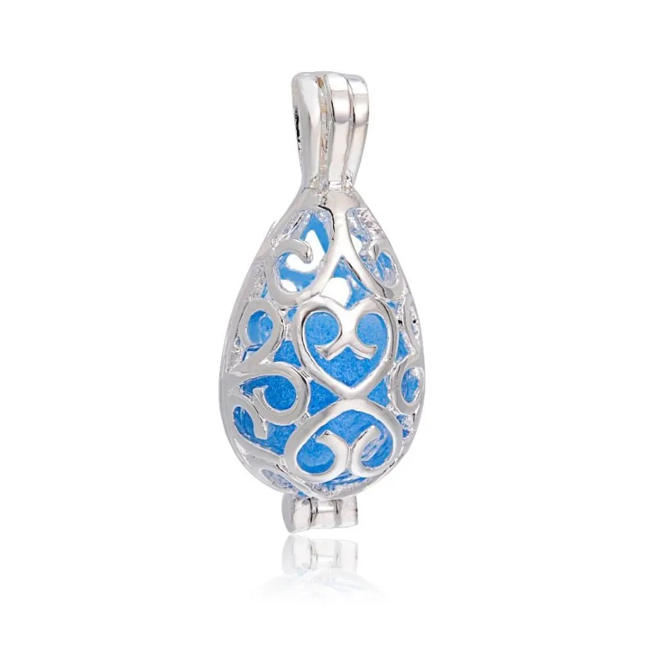 10pcs 12 15 mm Filigree Cage Cage Pendant Pearl Cage łza zrzutu mosiężne szklane szklane szklane szklane C0225274N