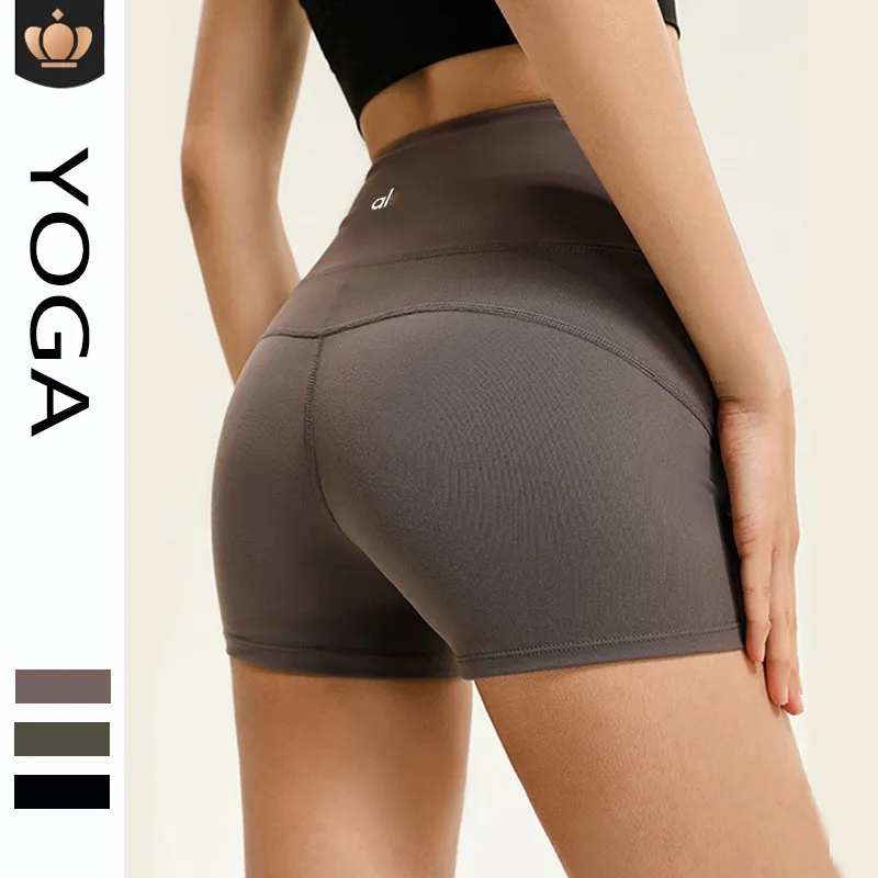 Al Sport-Yoga-Shorts für Damen, AL-088, Fiess-Taille, schmal, schnell trocknend, atmungsaktiv, hochelastisches Nylonmaterial, Hose für Damen