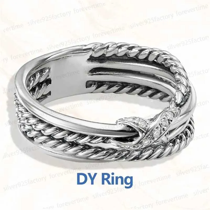 Women 2024 1 Ring DY For 1 High Quality Wedding rings engagement Station Cable Collection Vintage Ethnic Loop Hoop Pendant Punk designer dy Jewelry gift Band 4B24