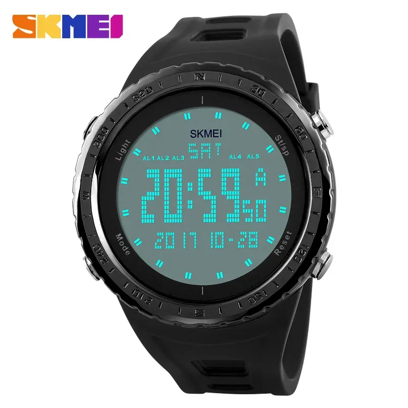 Orologi Skmei Orologi sportivi da uomo Doppio tempo Conto alla rovescia Orologio da polso 50m Impermeabile Led Digitale Orologi da polso Relogio Masculino 1246