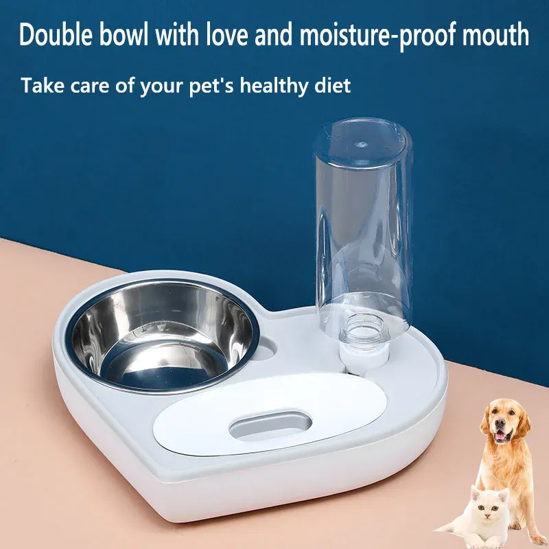 Feeding Love heart Pet Bowls Dog Food Water Feeder Stainless Steel Pet Drinking Dish Feeder Cat Puppy Feeding Supplies Dog Accessories