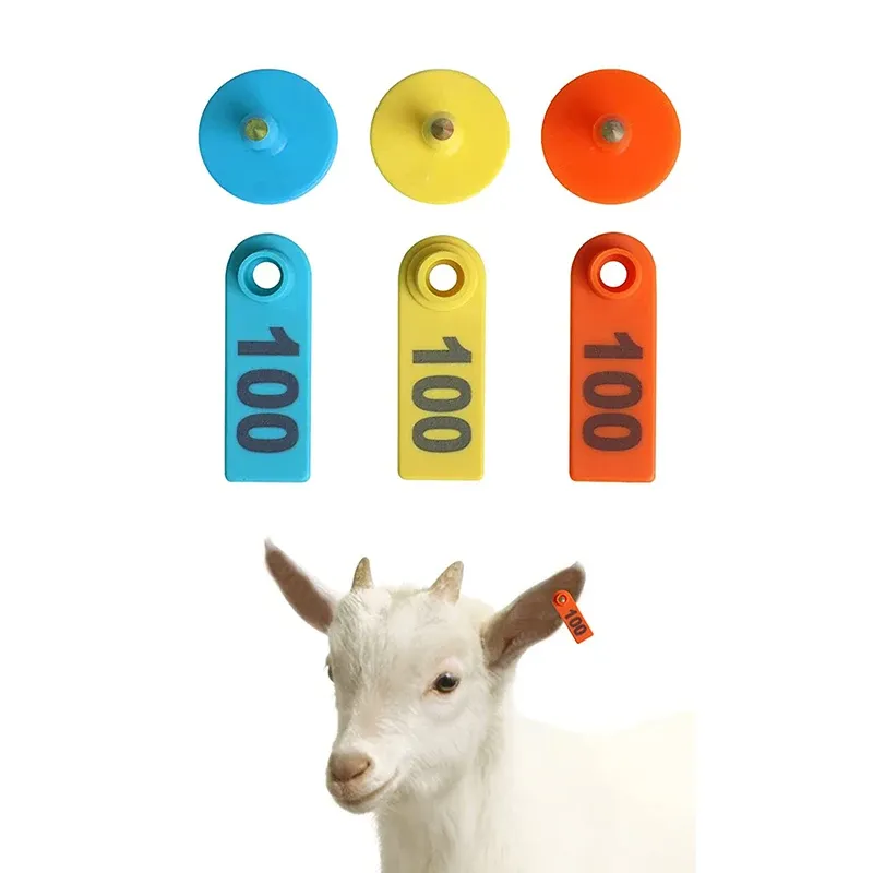 Tags Viehstock Schafohr -Tags 100 PCs nummeriert 001100 Kunststoff -Ohr -Tag -Marker Applikator für Schafziegen Kuh Tier identifizieren