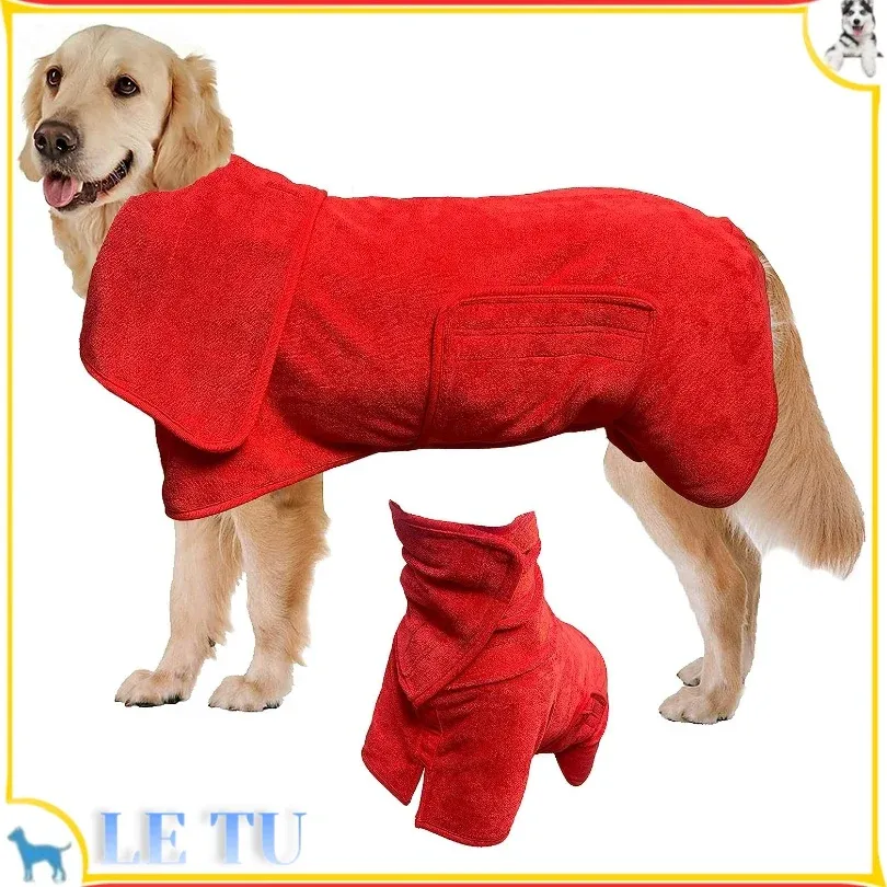 Serviettes Serviette de bain en fibre super absorbante pour chat et chien, serviette de bain, emballage à séchage rapide, fournitures pour animaux de compagnie, peignoir pour chien, peignoir pour animaux de compagnie