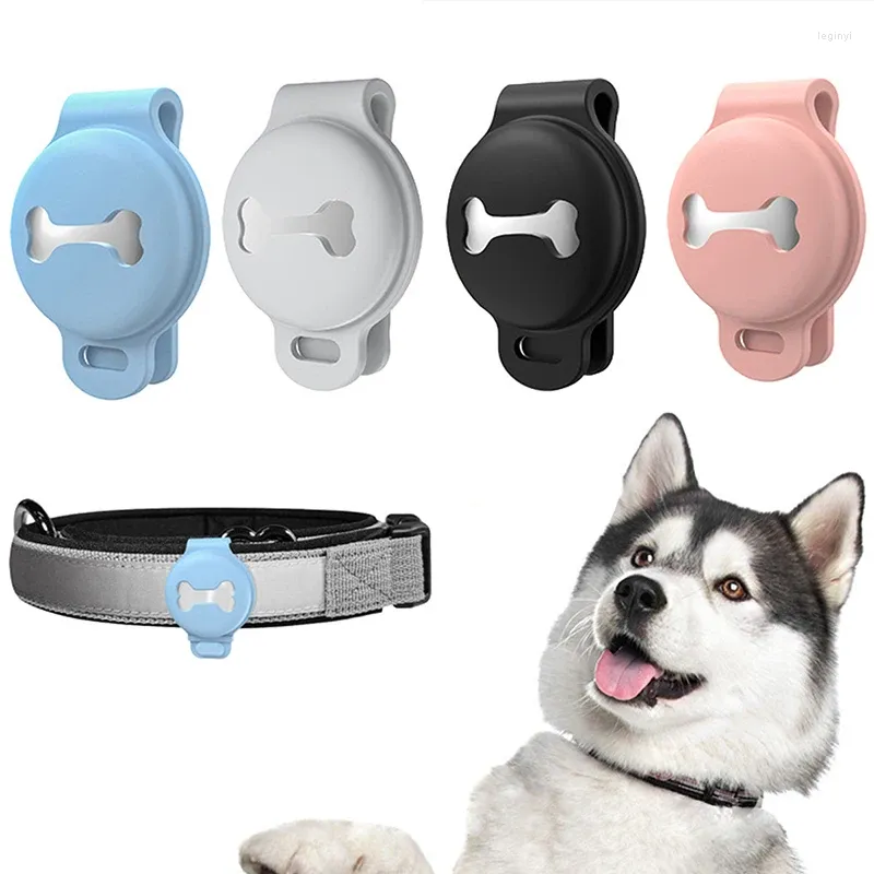 Vestuário para cães 1 PCS para Apple Airtag Case Cat Collar GPS Finder Colorido Luminoso Protetor Silicone Air Tag