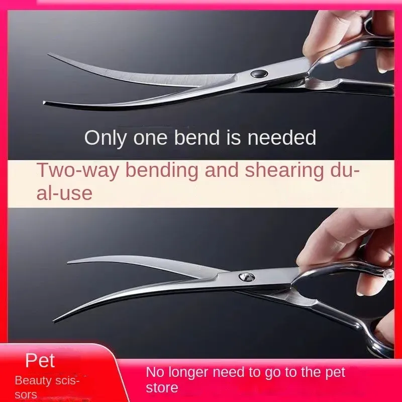 Sax Pet Grooming Scissors Dog Hair Tool Set Professional Trim Scissors Bent sax Teddy Haircutting Magic Pet Scissors