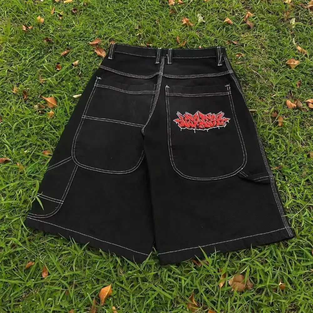 Embroidered Hip Hop Jeans Wide, Loose Fit With JNCO Pattern Embroidered Hip Hop Jeans Wide, Loose Fit With JNCO Pattern