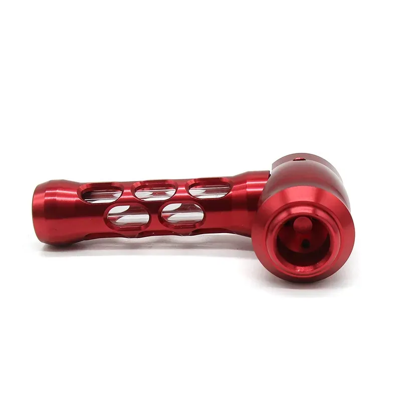 Hollow Prometheus Aluminum Alloy Smoking Pipes Tobacco Pipe Wax Dry Herb Holder with Glass Tube metal cigarettes smoke accessories