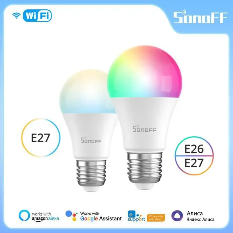 Contrôle SONOFF B02/B05 Wifi LED ampoule 9W E27 RGBCW variable lampe à LED ampoule 220V240V App télécommande travail avec Alexa Google Assistant