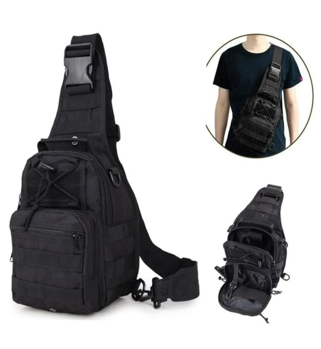 Saco de esportes ao ar livre tático pacote ombro único multiuso à prova dwaterproof água peito cruz corpo estilingue mochila para caminhadas acampamento escalada 461461140