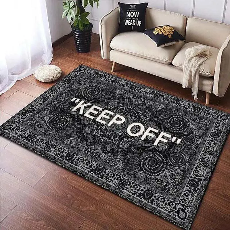 Tapis en Polyester imprimé Crystal Veet, tapis de sol pour porte d'entrée avec lettres anglaises