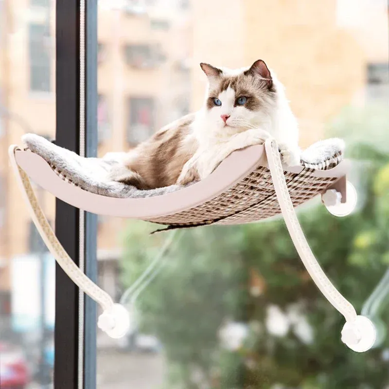 Matten Kattenhangmat Balkon Windows Mount Zonnige stoel Hangende Kittens Klauwslijpers Hangmat Zuignap Huisdier Katten Klimmen Lounger Mat