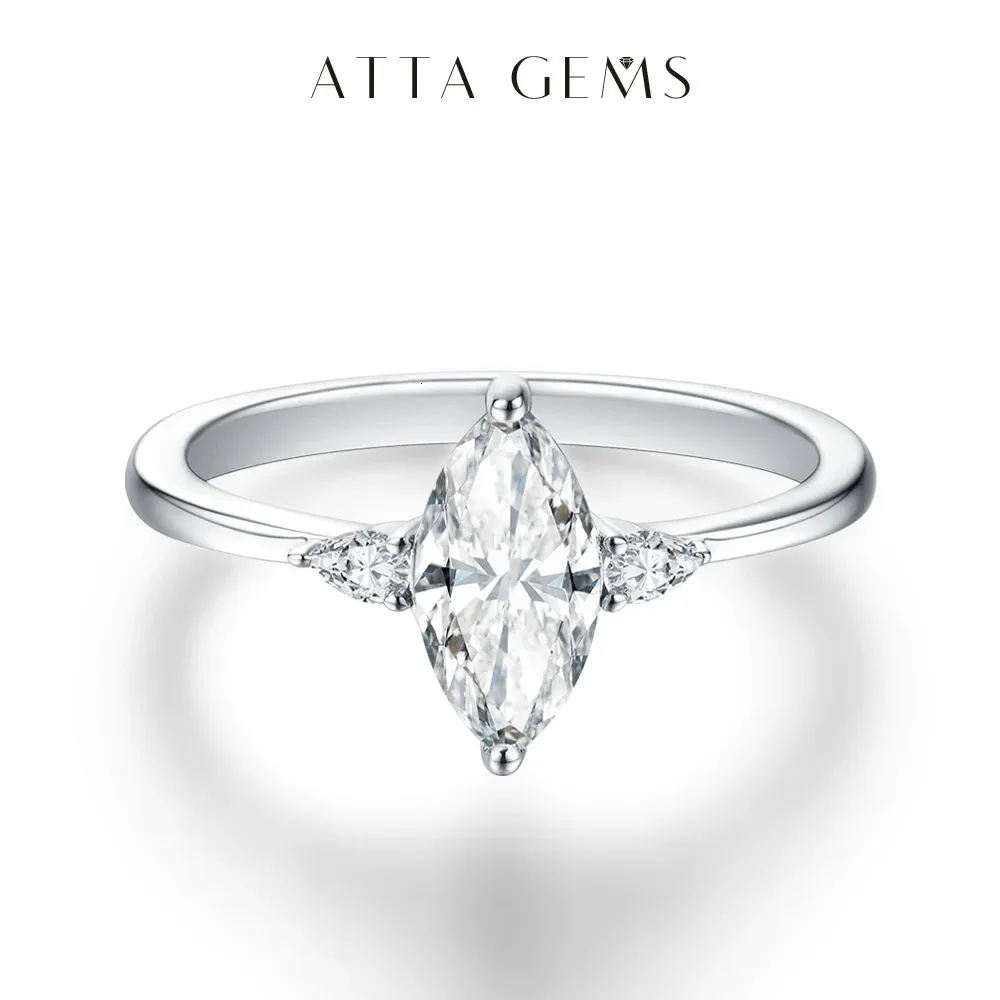 Attagems 2023 Marquise 1CT Ring Real 925女性用スターリングシルバーリング