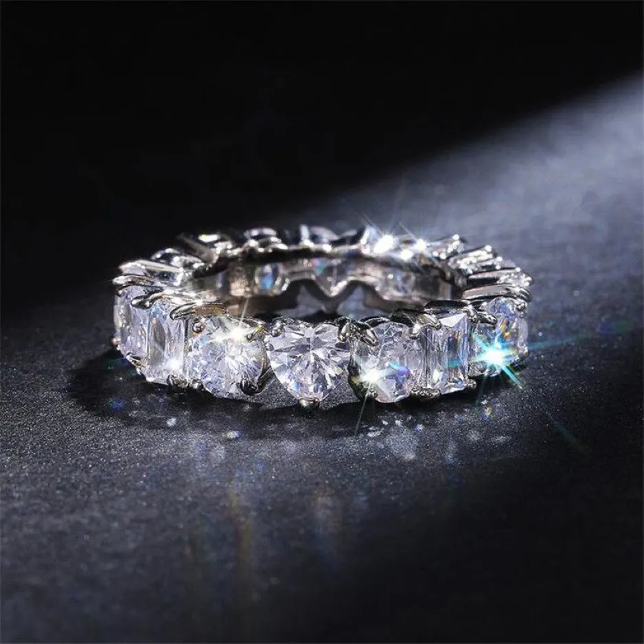 Choucong zupełnie nowa biżuteria dexule 925 srebrna multi kształtowa kamienie szlachetne CZ Diamond Women Wedding zaręczyny Pierścień dla miłości329n