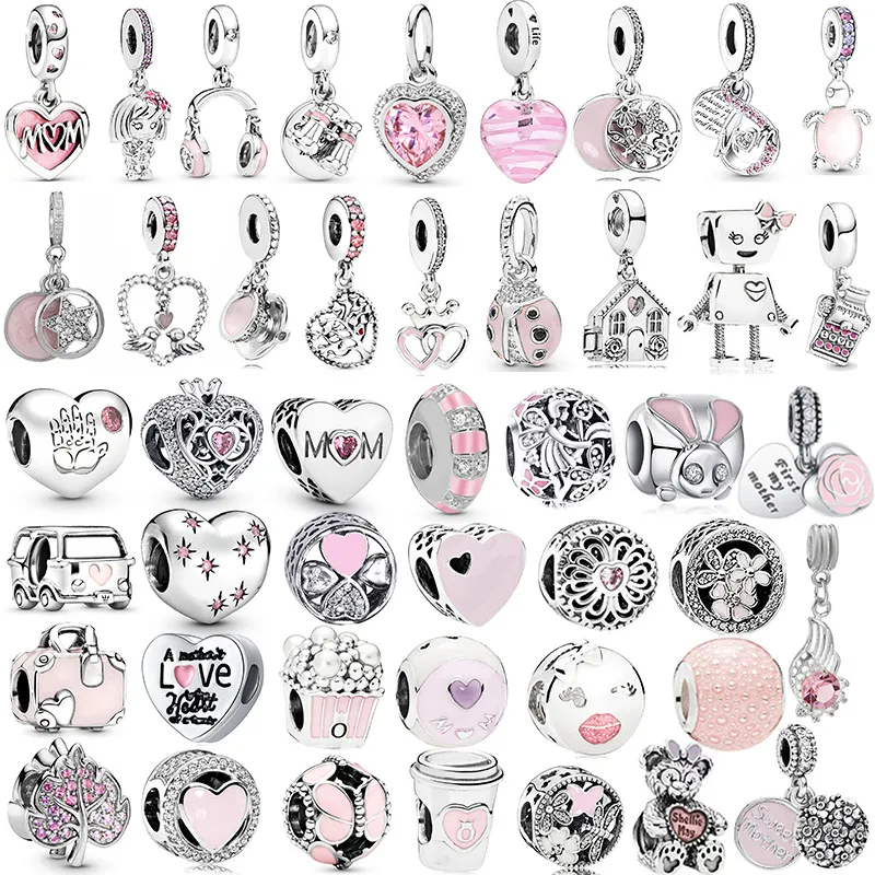 Klassische Pink Mom Pendant Legierung Armband Charme Perlen Klassiker Stil Metall Schmuckkomponenten Schmuckzubehör Großhandel Großhandel