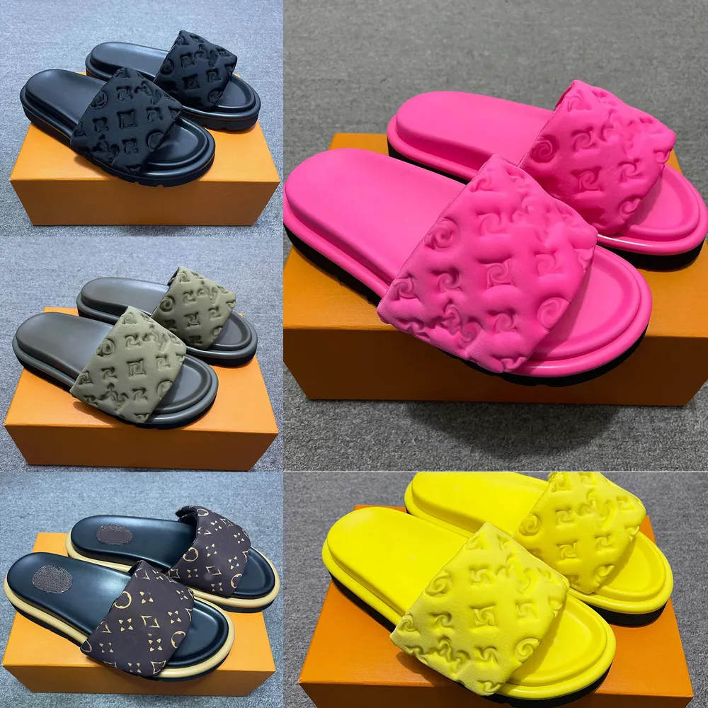Pantoufle diapositives sandales de créateur pour femmes talons coton tissu paille pantoufles décontractées pour le printemps et l'automne 35-45