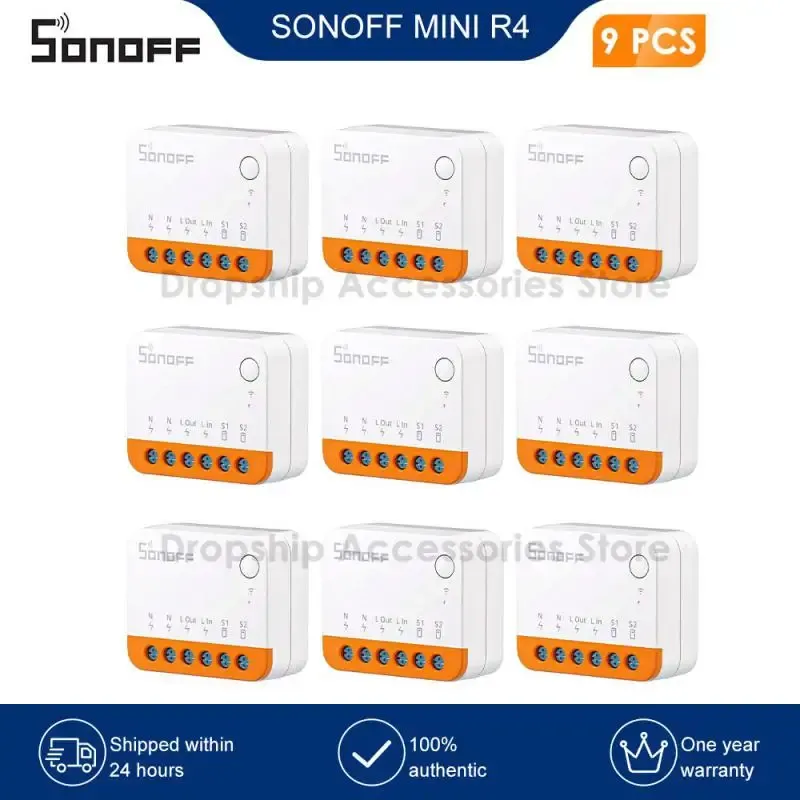 Kontroll 110 st Sonoff Mini R4 WiFi Switch Module Smart WiFi 2 Way Switch Smart Home Works R5 SMate Wireless Control Alexa Google Home