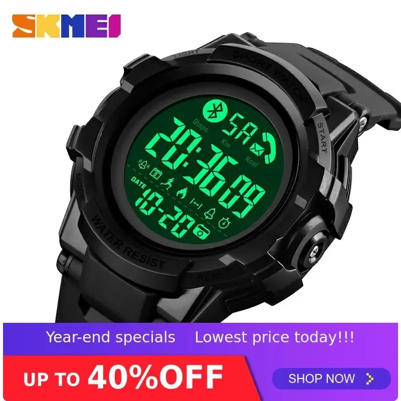 Zegarki Skmei Men moda Bluetooth kompatybilna inteligentna zegarek Smartwatch Smartwatch Męs