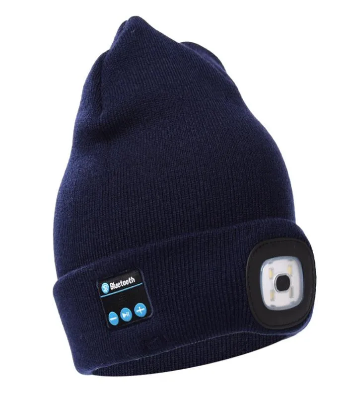 Новые зимние светодиодные шапочки с Bluetooth Теплые шапки Bluetooth Светодиодная шапка Беспроводная умная кепка Гарнитура Наушники Динамик Светодиодная шапка Light7651617