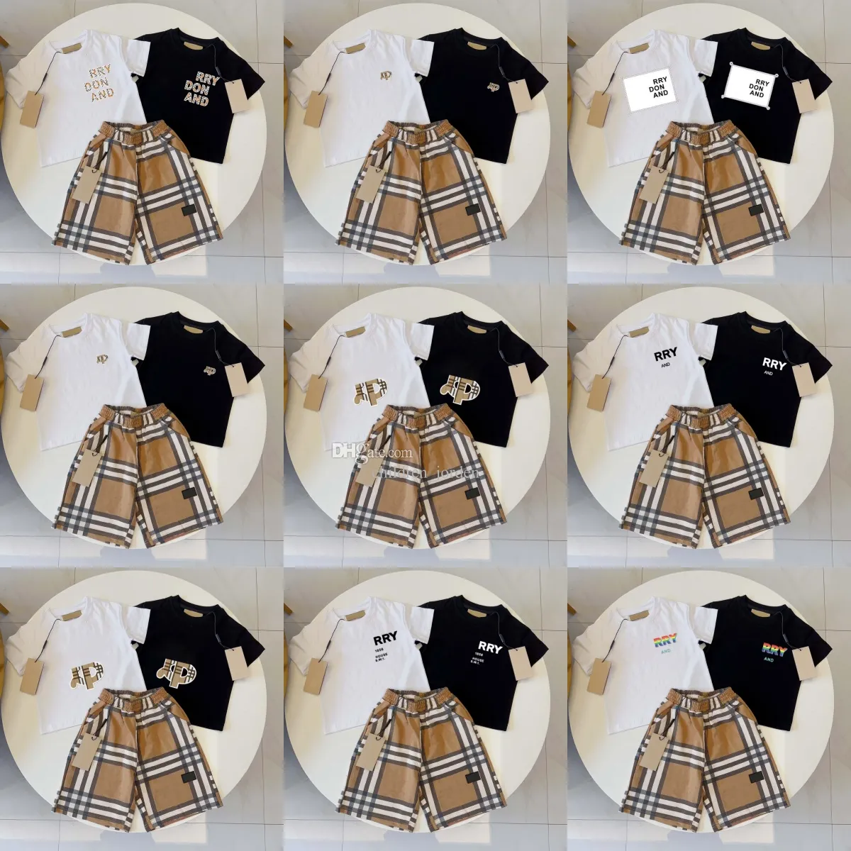 Çocuk T-Shirt Seti Marka Baskı Giysileri Setleri Tasarımcı Çocuklar 2 Parça Saf Pamuk Giyim Bebek Erkek Kız Çocuklar Moda Appare P6YV#