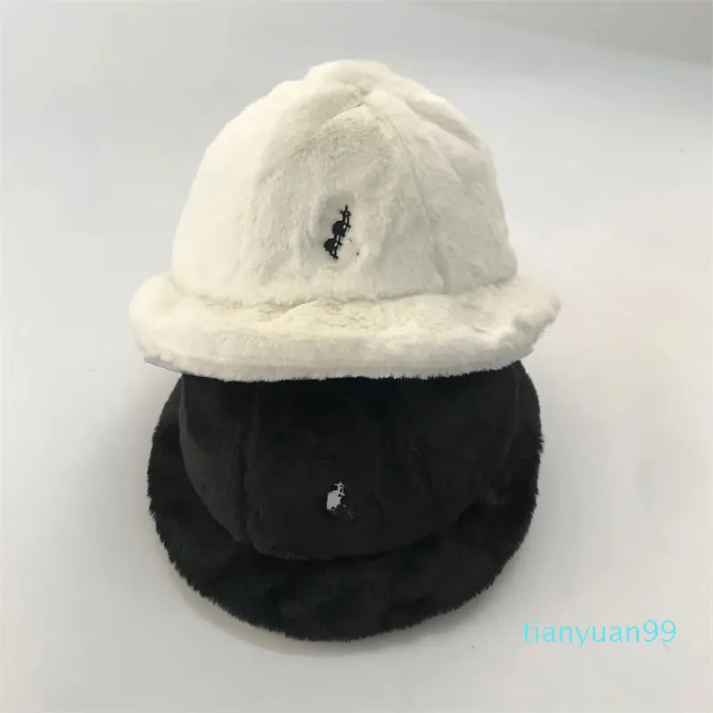 Cappelli a tesa larga avaranti cappello da bacino in pelliccia di coniglio alla moda ricamato regalo da donna pescatore bianco caldo